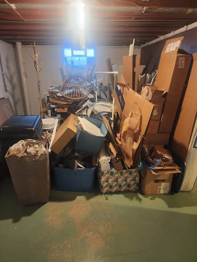 Roll-off dumpster container at job site for Yard Waste Dumpster Rental in Brown